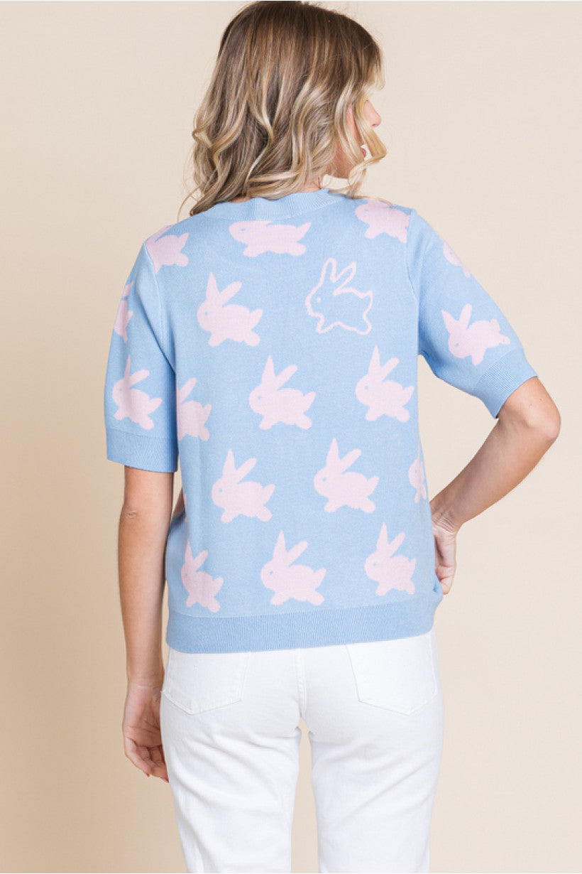 Sky Blue Bunny Sweater