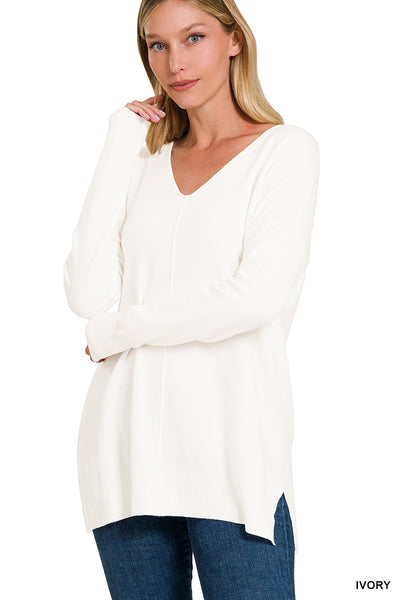 Center Seam Long Sleeve Sweater