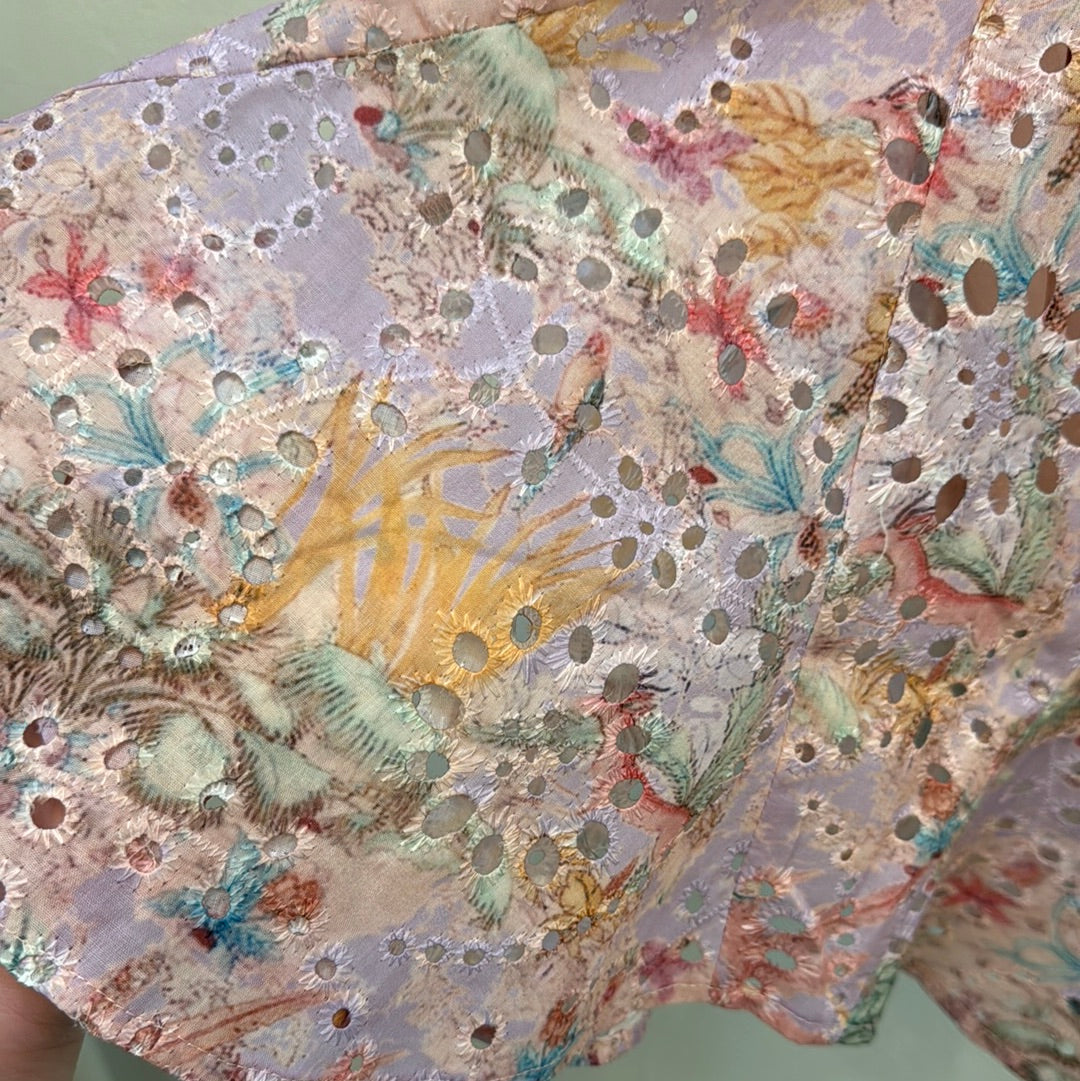 Lavender Pink Vintage Eyelet Skirt