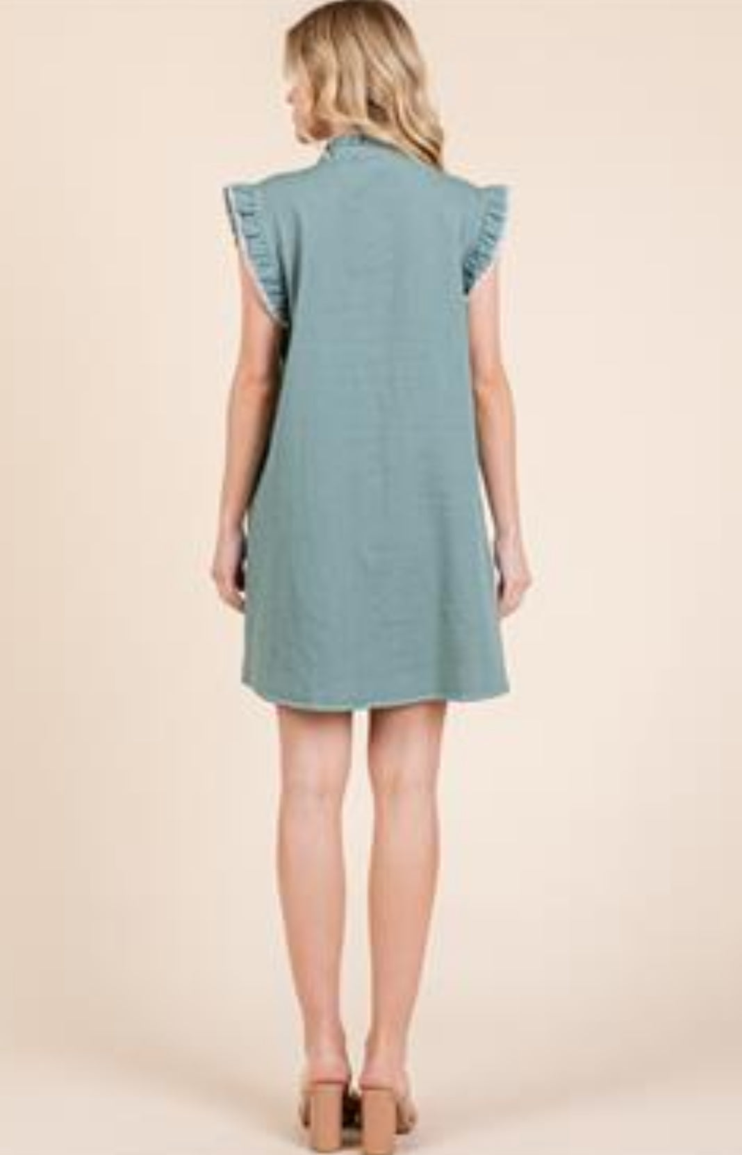 Denim Sage Button Up Dress
