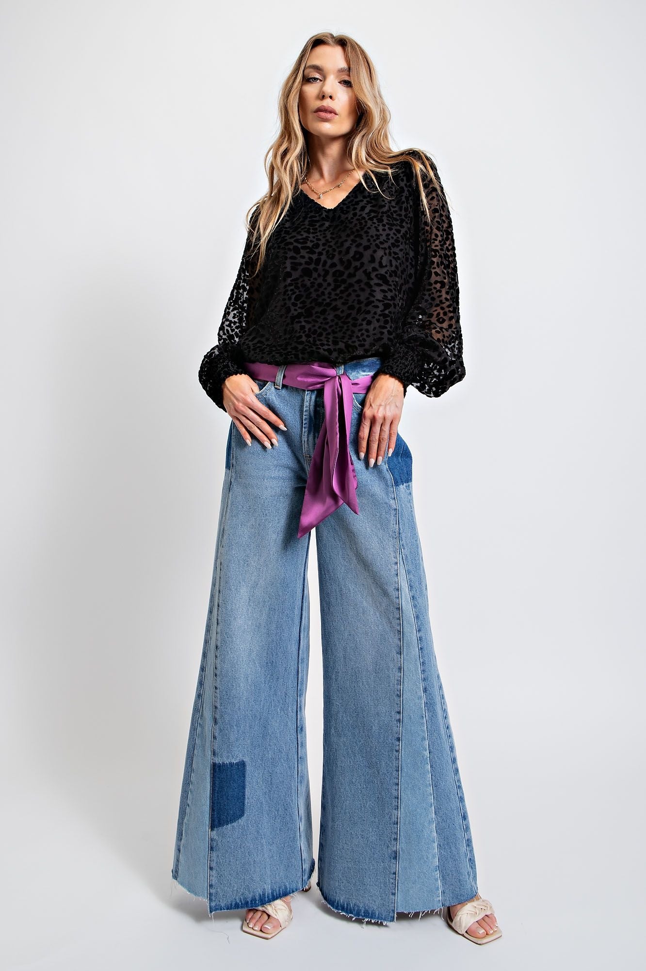Washed Denim Bellbottoms