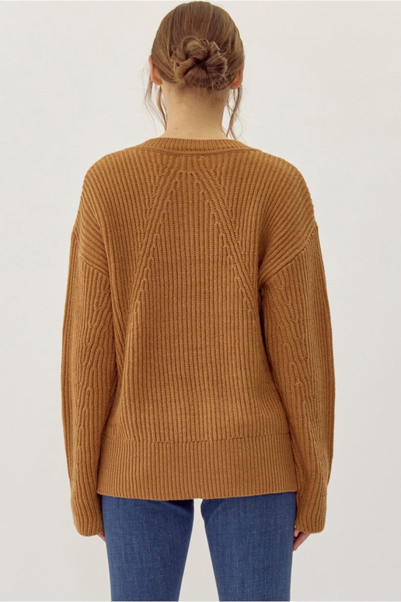 Basic V Neck Long Sleeve Sweater