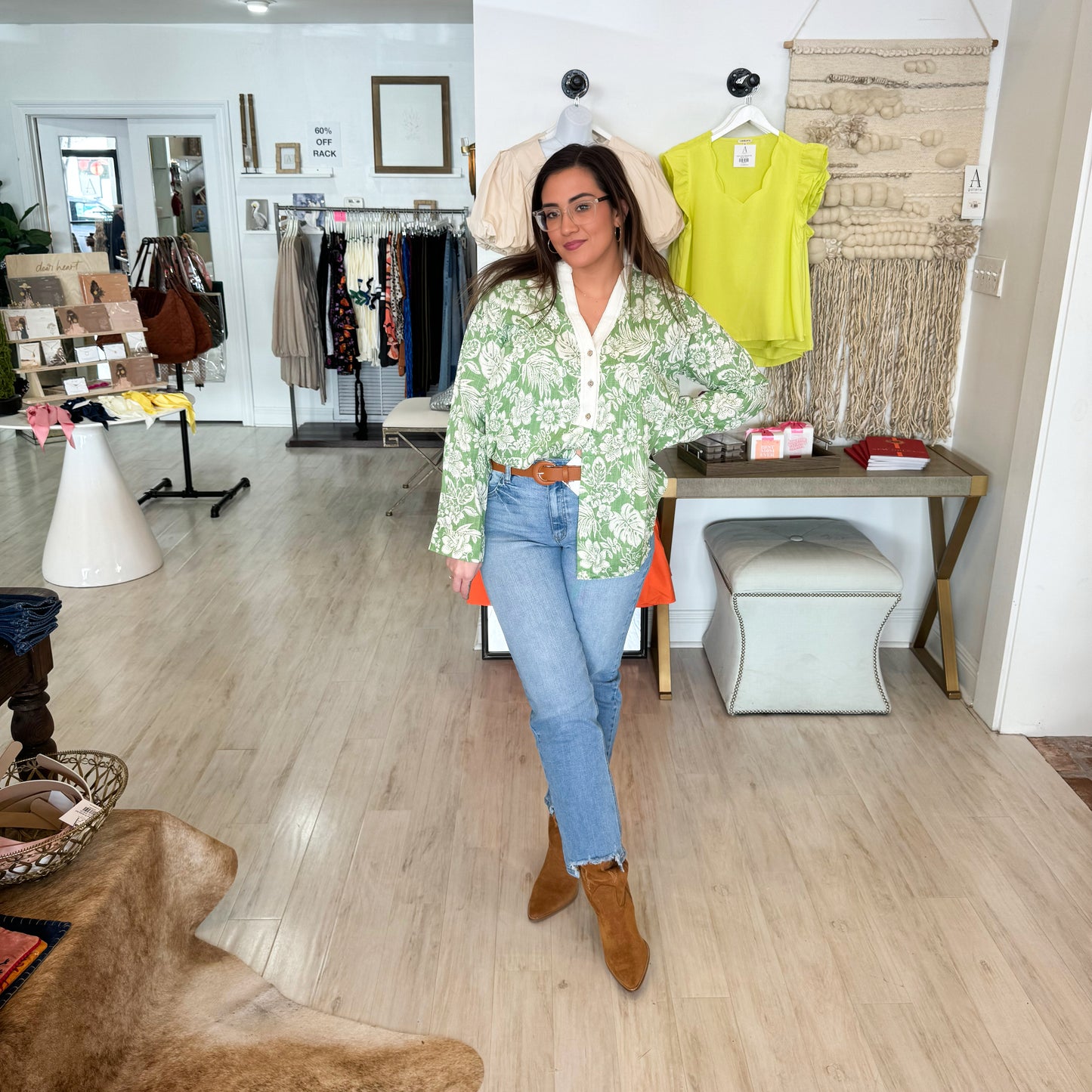 Green Cotton Voile Blouse