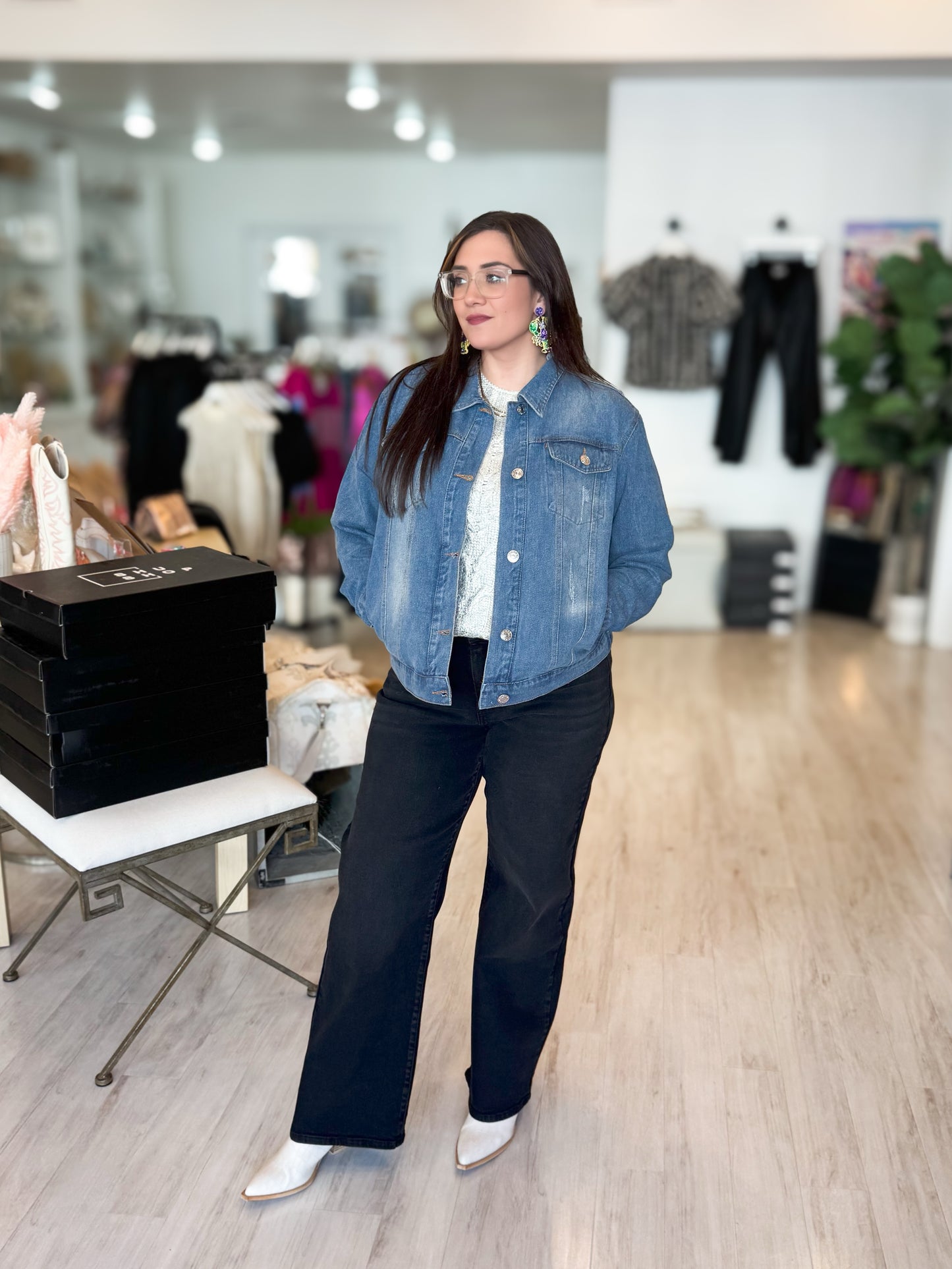 Mardi Gras Sequin Denim Jacket