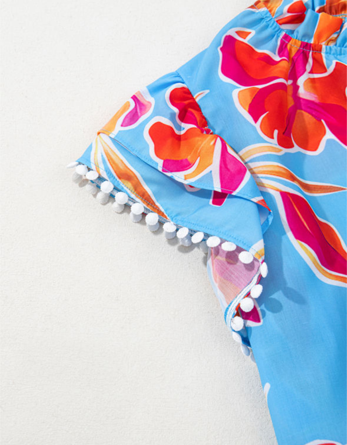 Nearly Summer Pom Trim Top