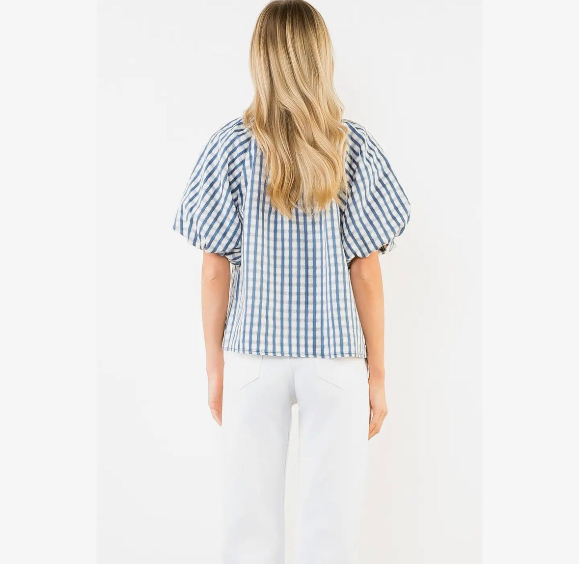 Gingham Neck Tie Top