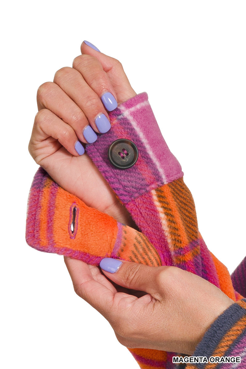 Fleece Plaid Hooded Shacket