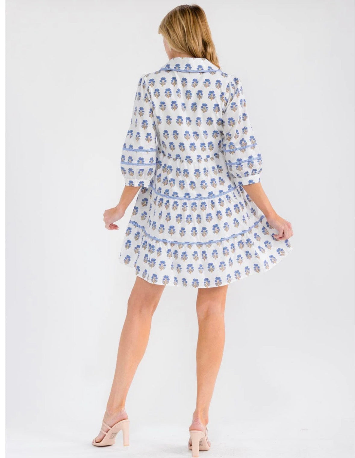 Women’s Blue Half Button Dress