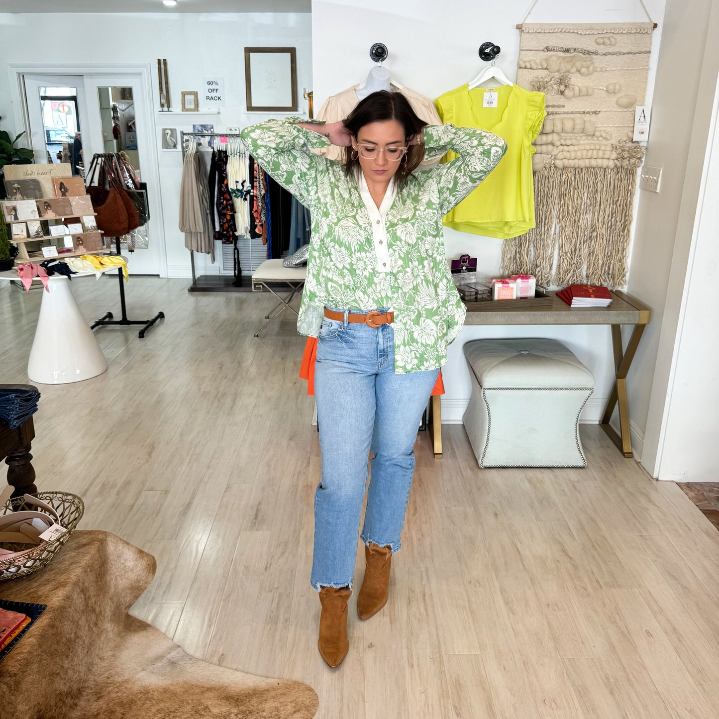 Green Cotton Voile Blouse