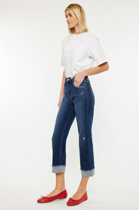 High Rise Cropped Straight Jean