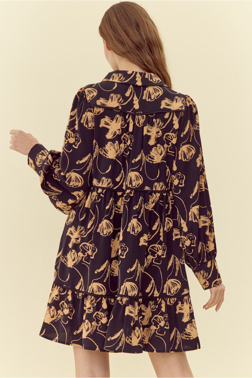 Toffee Floral Print Dress