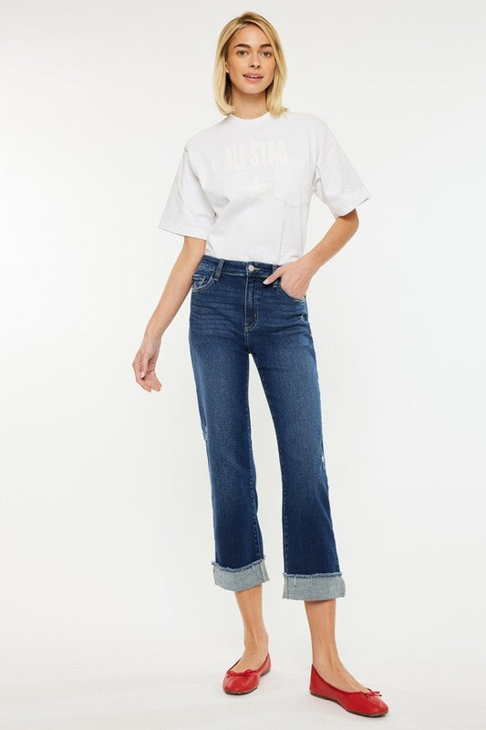 High Rise Cropped Straight Jean