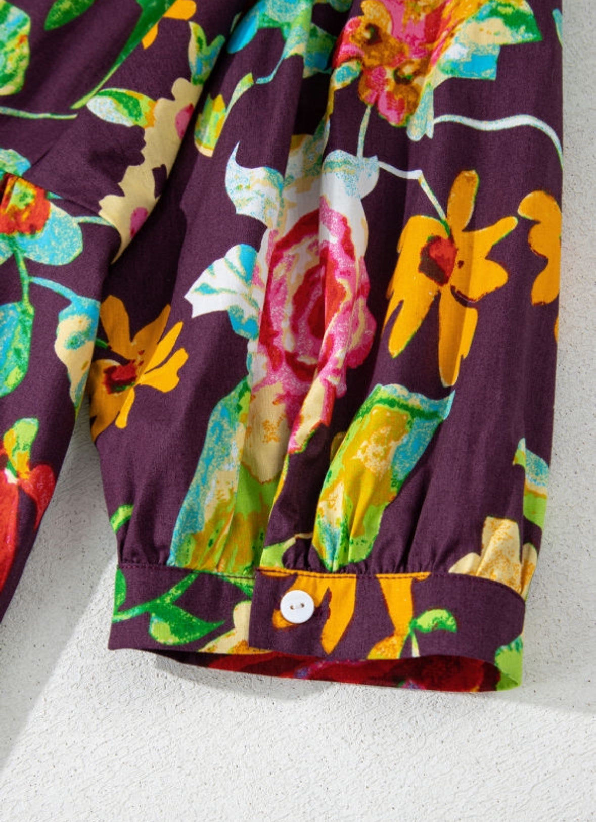 Embroidered Detail Floral Contrast Top