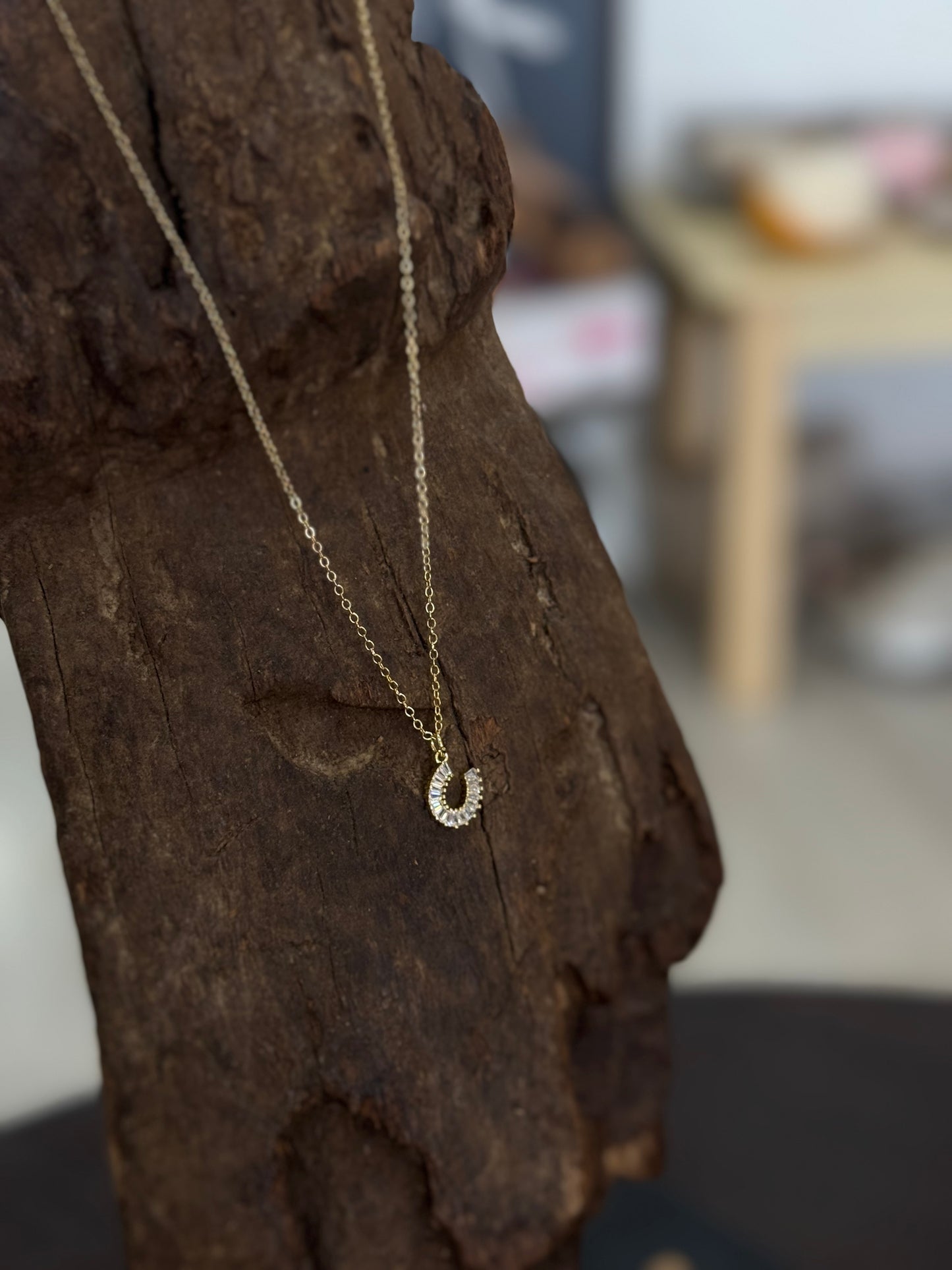 Horseshoe Pave Necklace