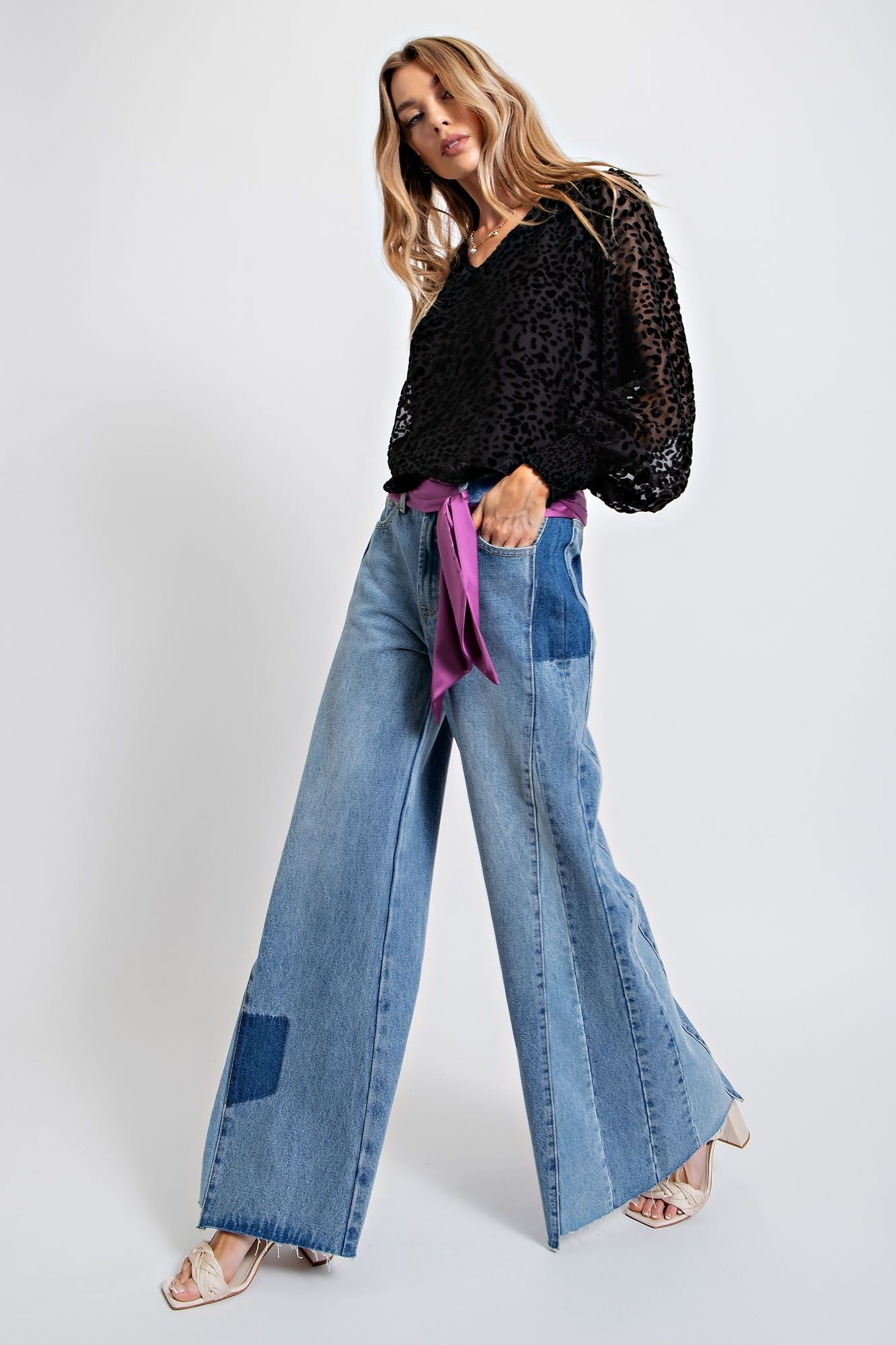 Washed Denim Bellbottoms