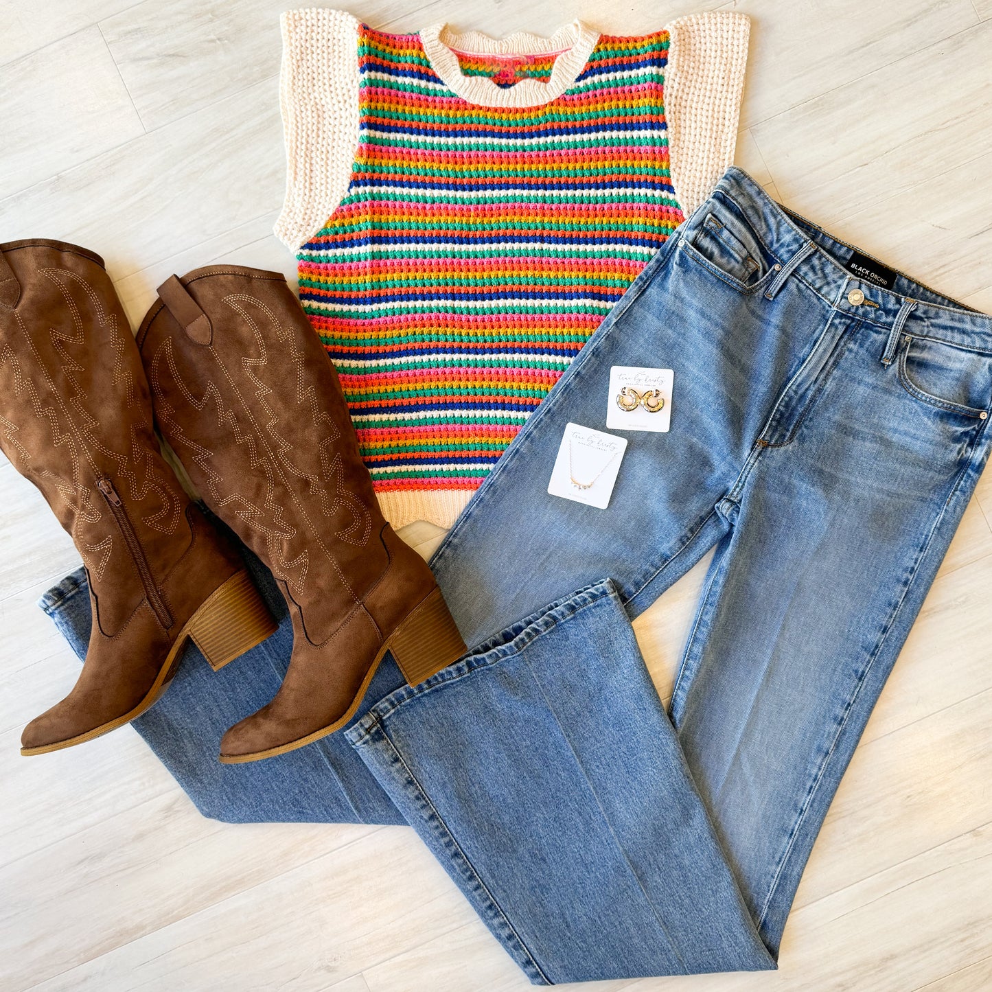 Multi Knit Striped Top