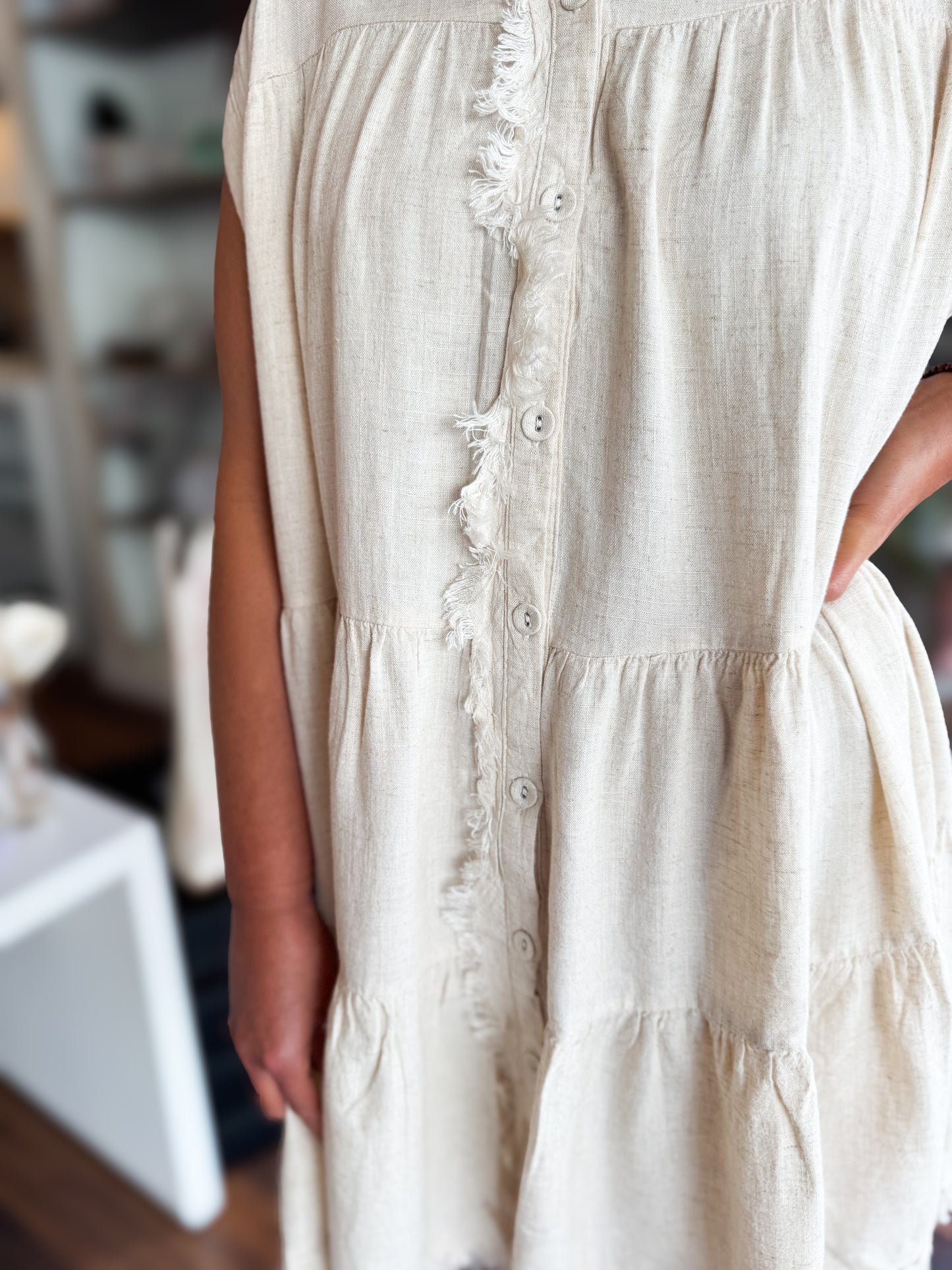 Oatmeal Fringe Dress