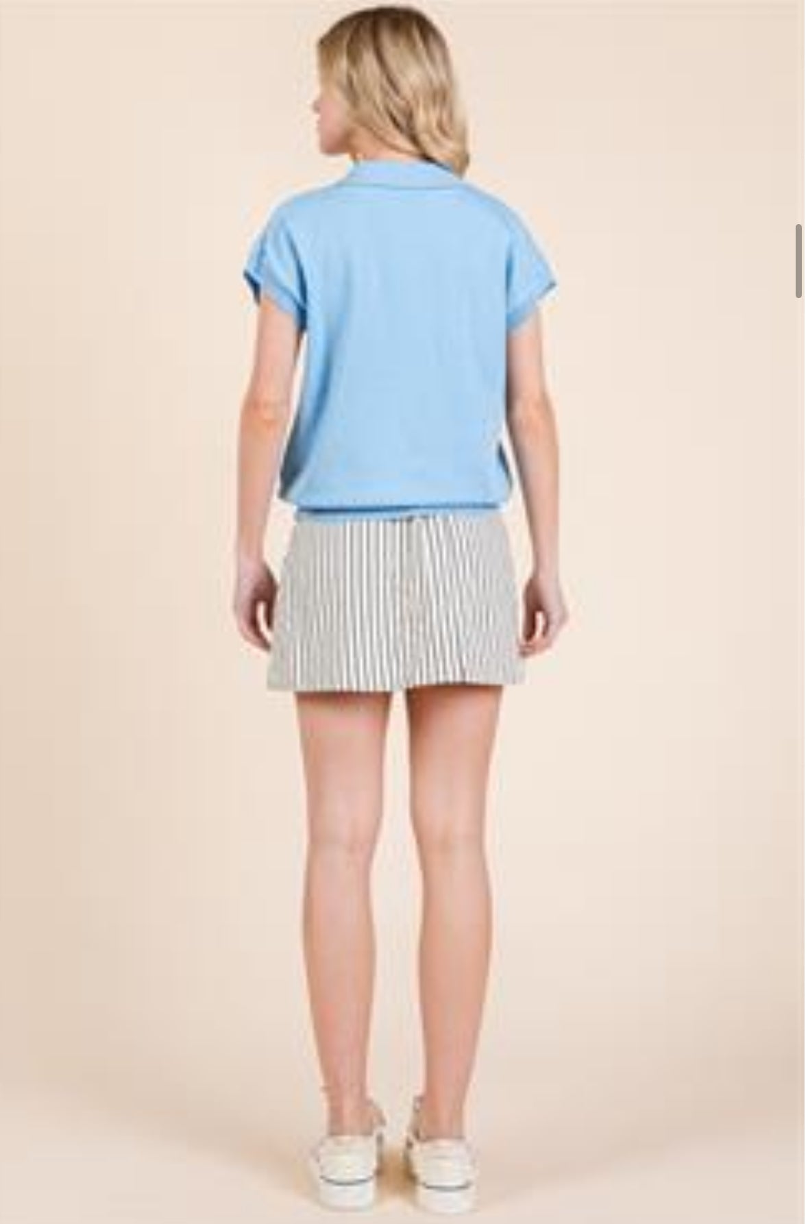 Baby Blue Collared Top