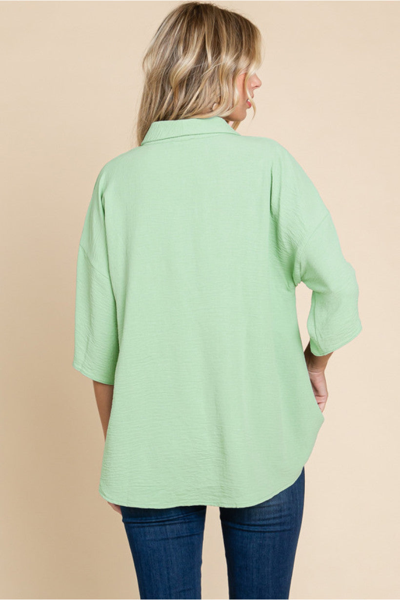 Solid Shawl Lapel Collar Top