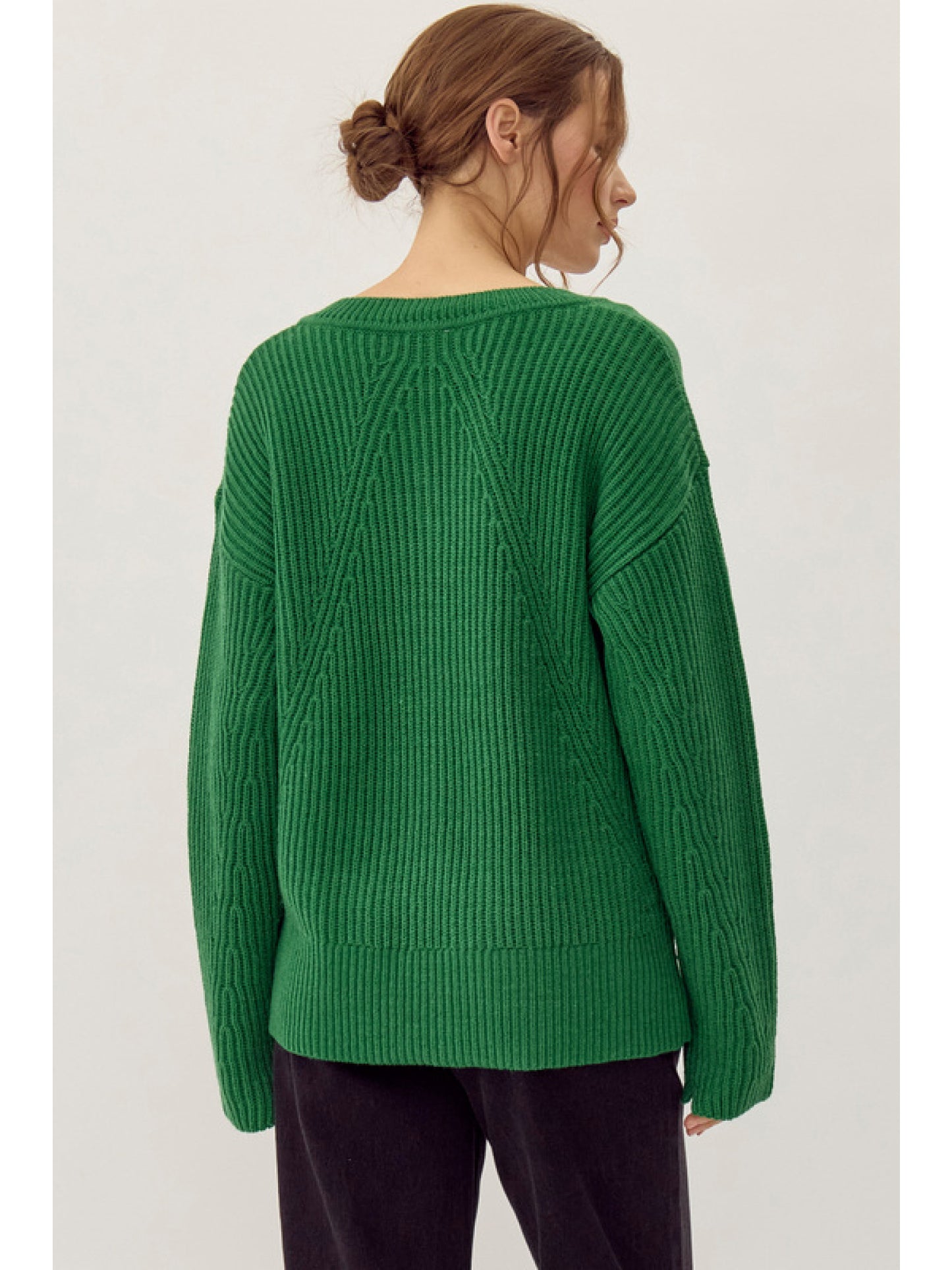 Basic V Neck Long Sleeve Sweater