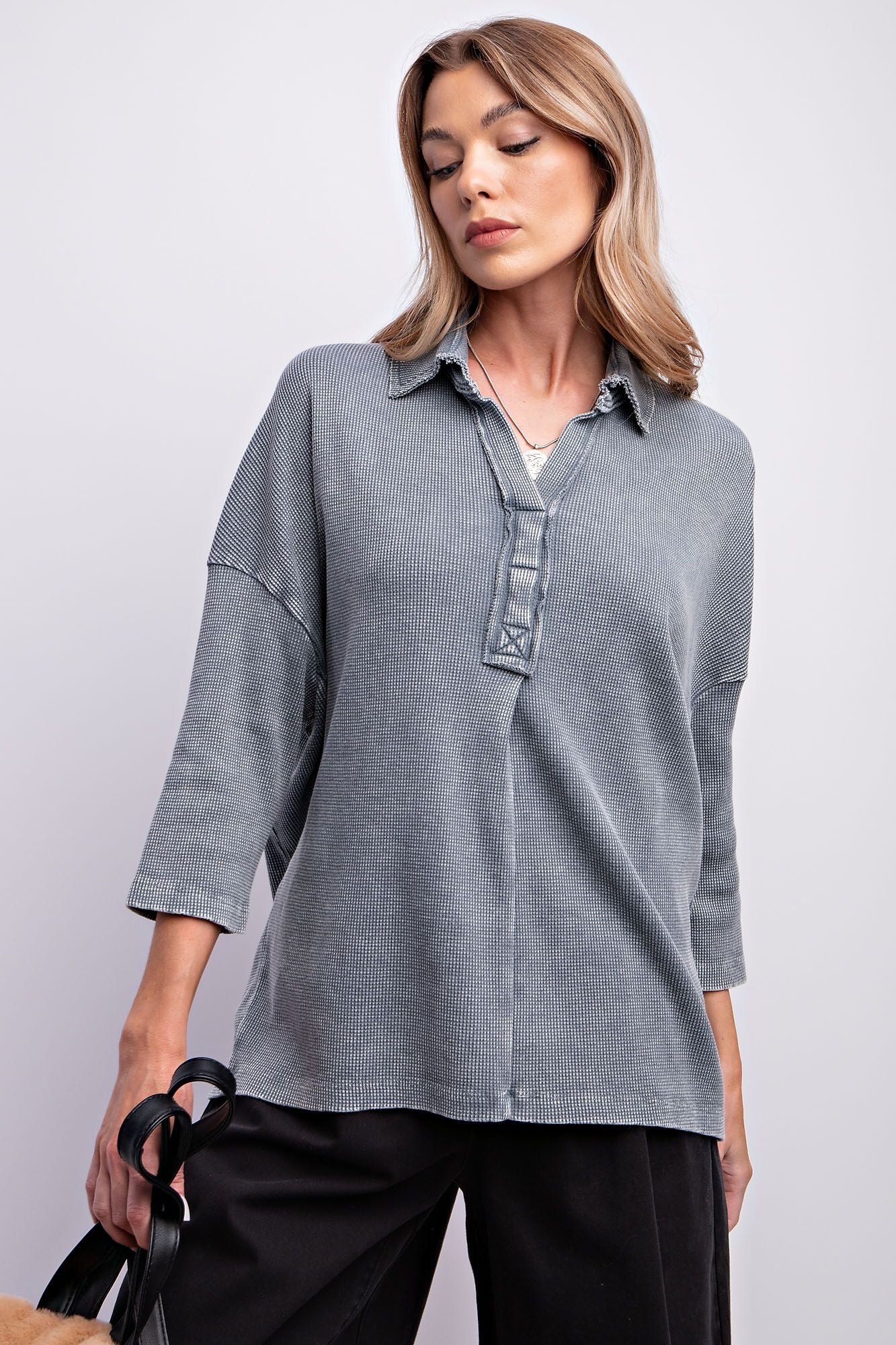 Half Sleeve Mineral Washed Top
