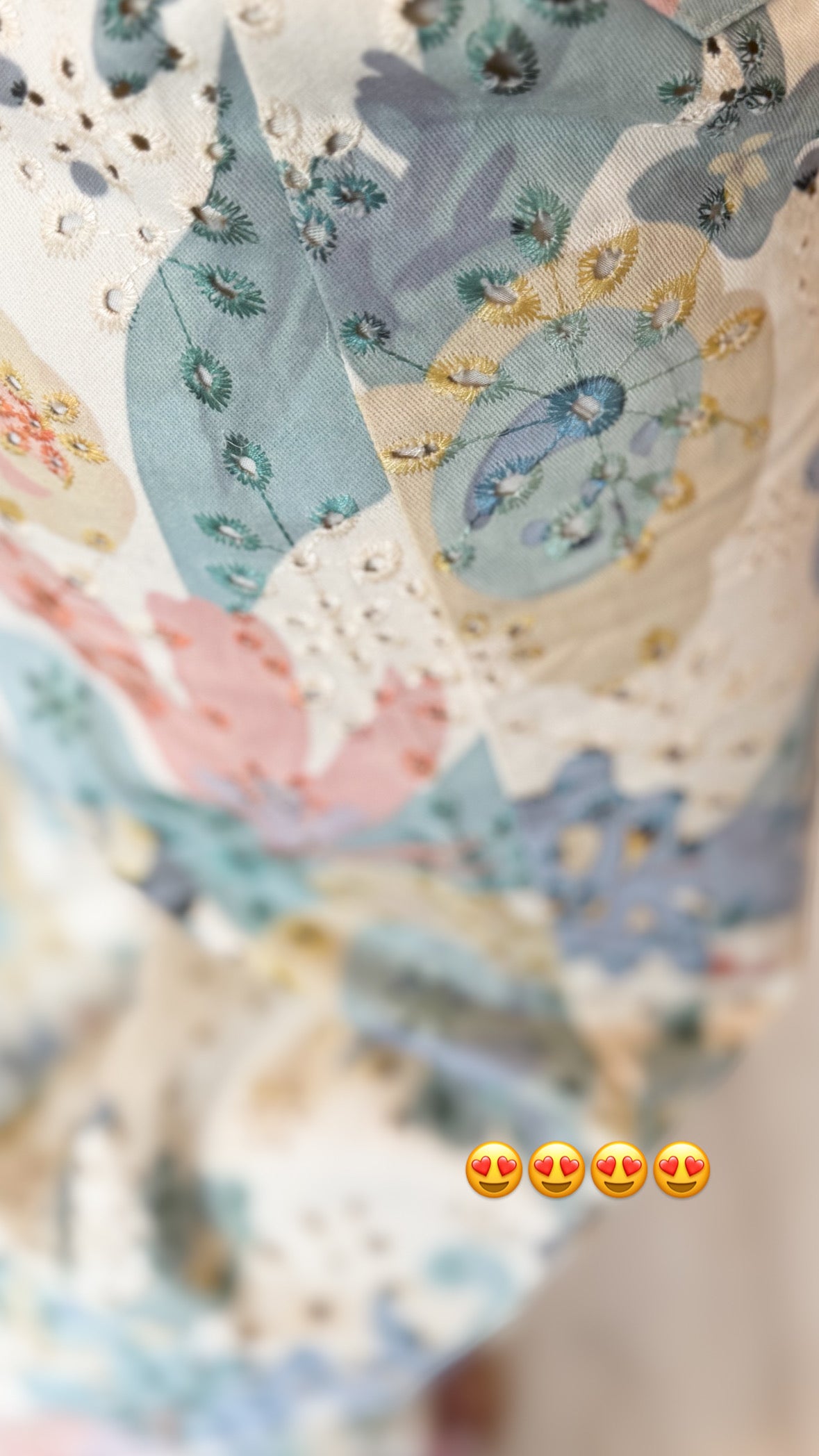 Eyelet Floral High Waist Pants