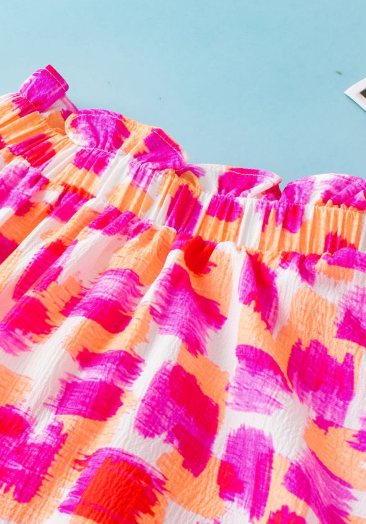 Pink + Orange High Neck Vivid Blouse