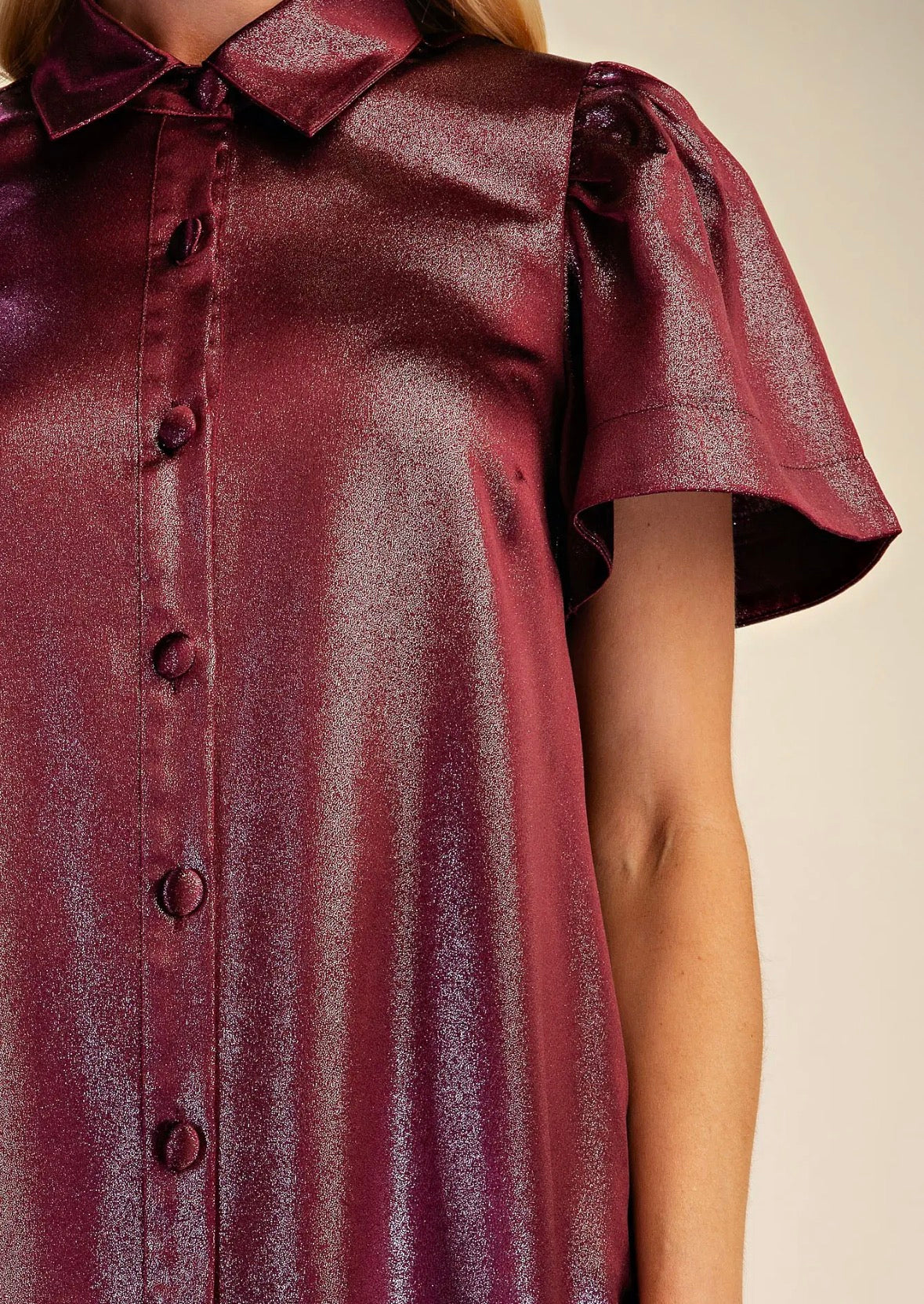 Metallic Burgundy Dress