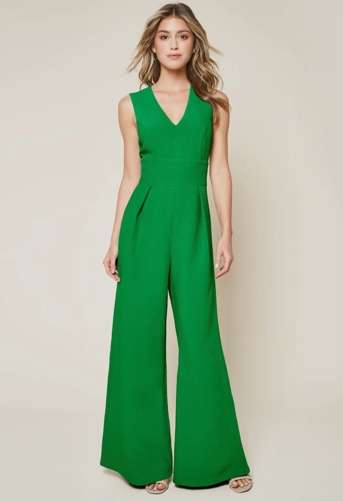 Kelly Green Klara Wide Leg Jumpsuit