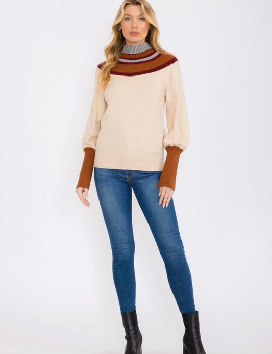 Colorblock Mock Next Sweater