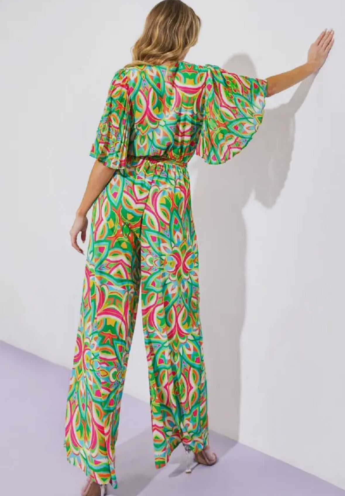 Bold Green Printed Woven Jumpsuit