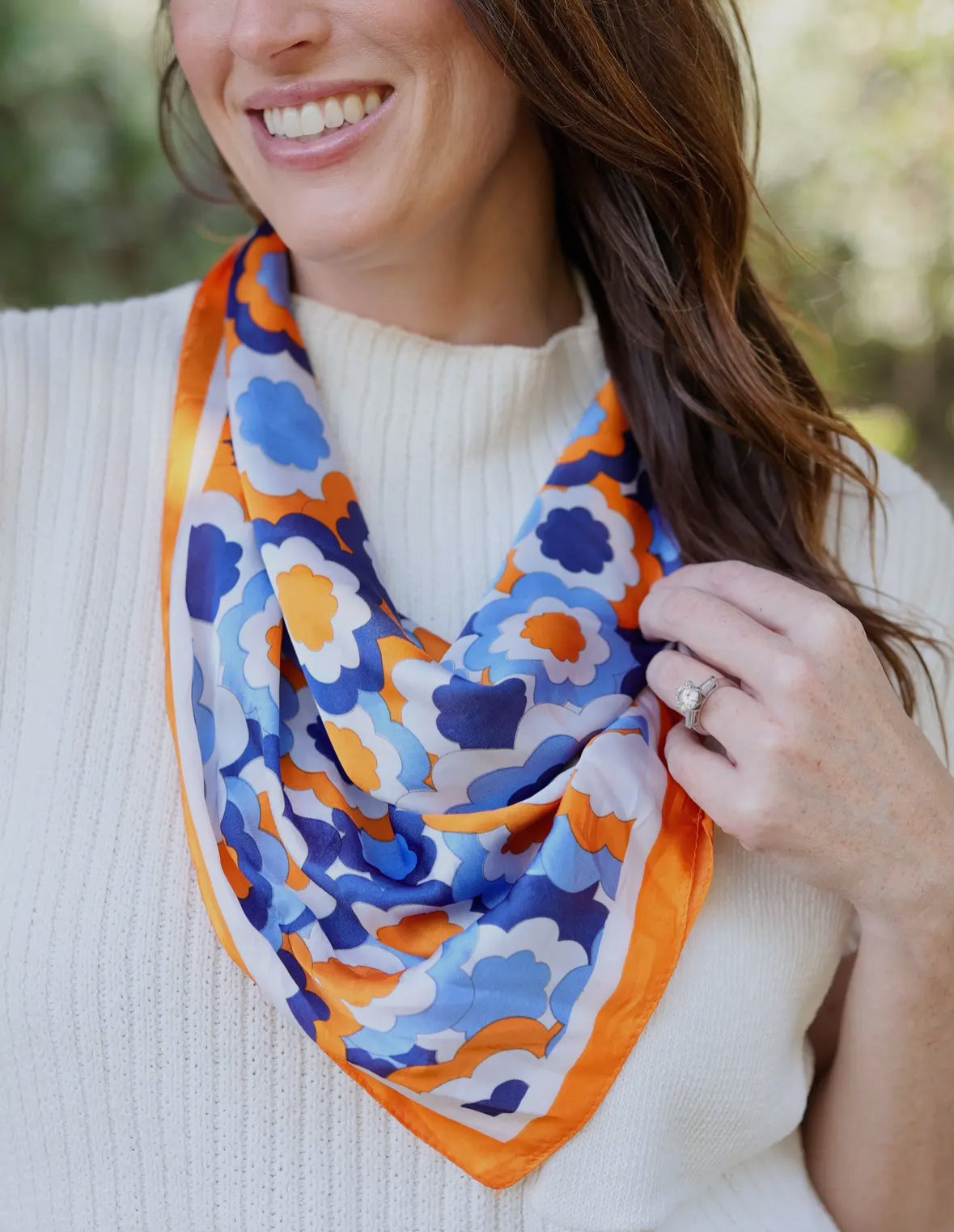 Kingsley Orange + Blue Scarf