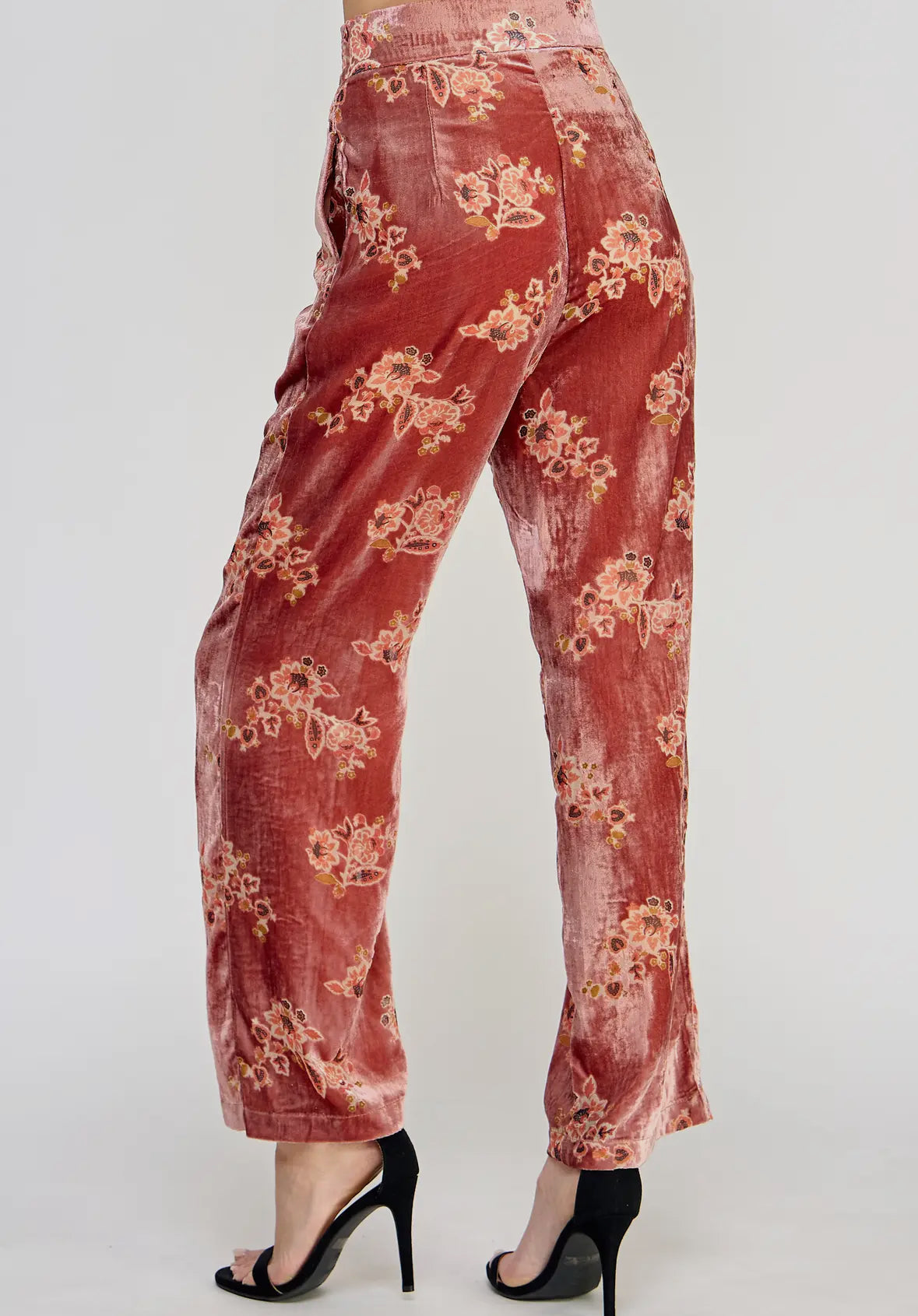 Velvet Floral Trousers