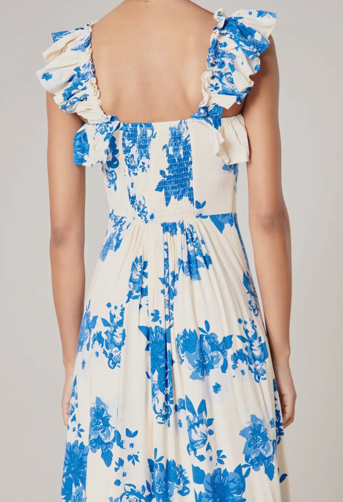 Azure Kona Ruffle Trim Milo Midi Dress