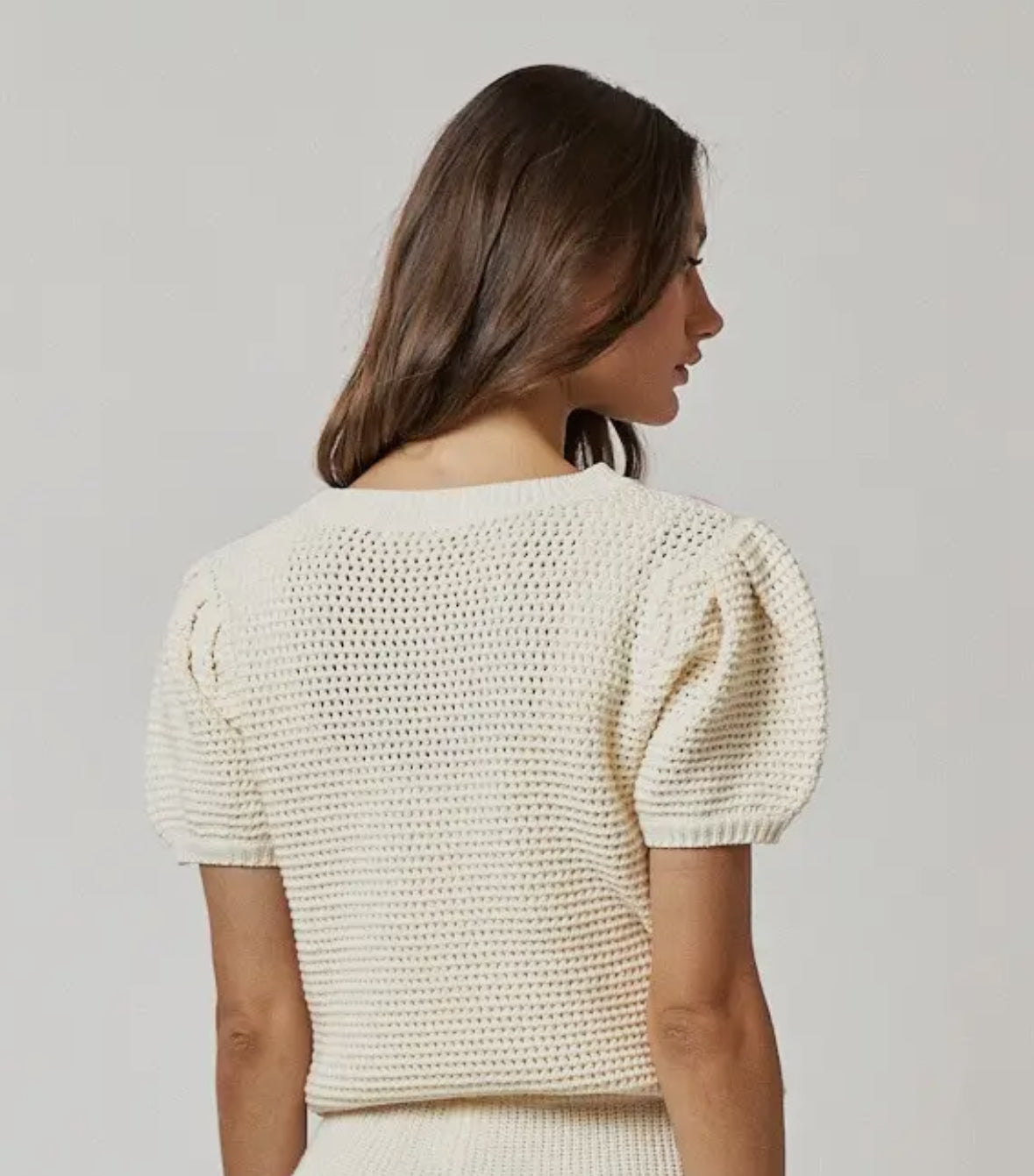 Cream + Blue Embroidered Top