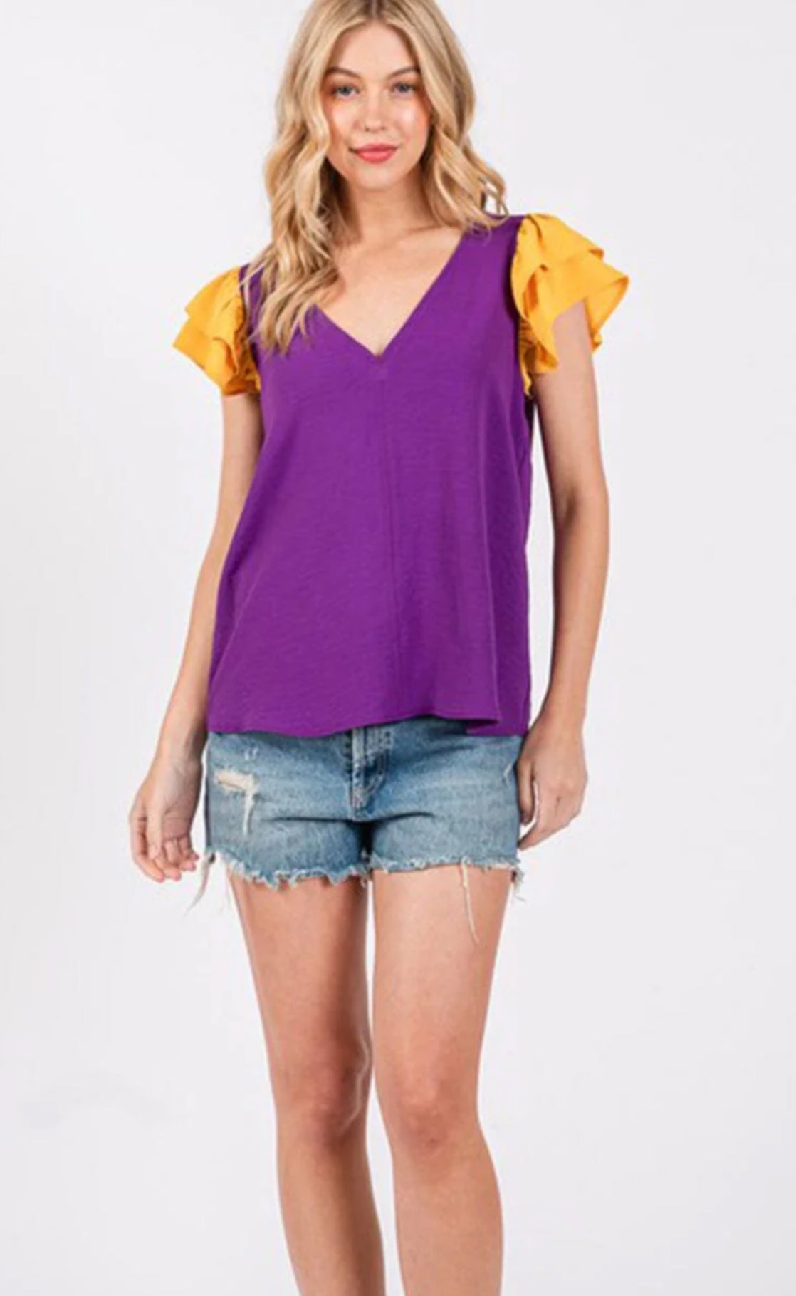 Game Day Flutter Sleeve Top