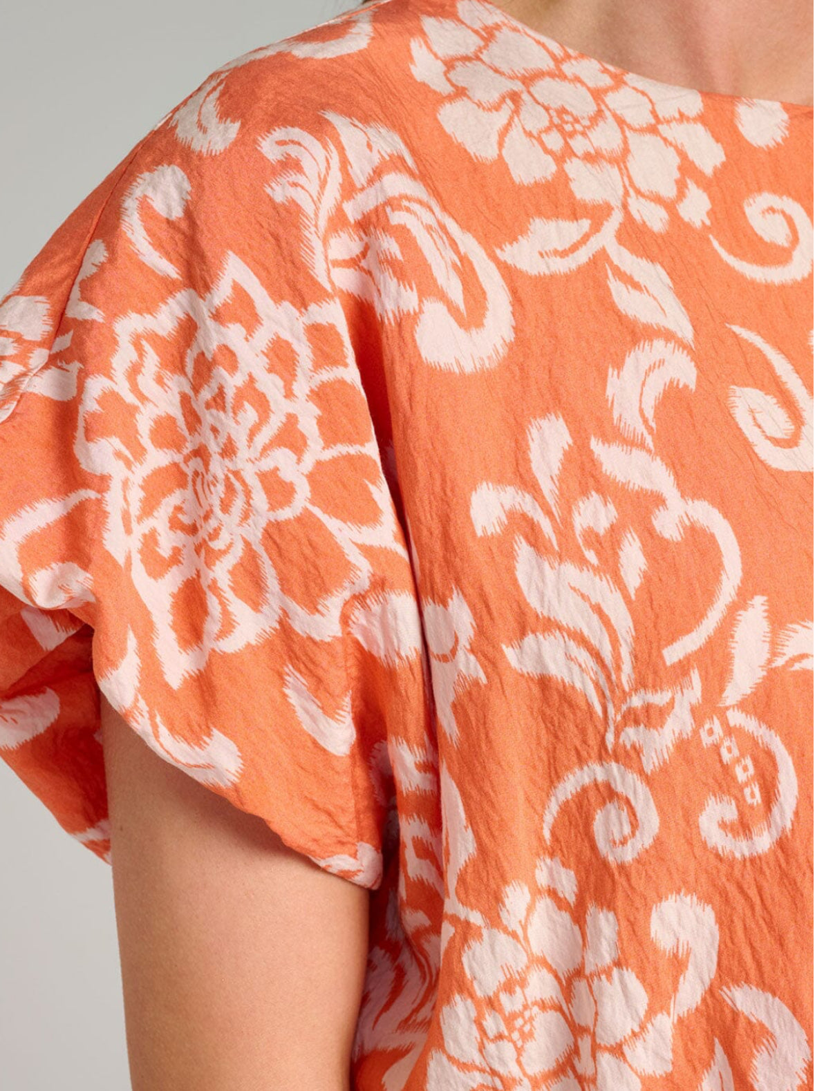 Elastic Waist Peachy Floral Top
