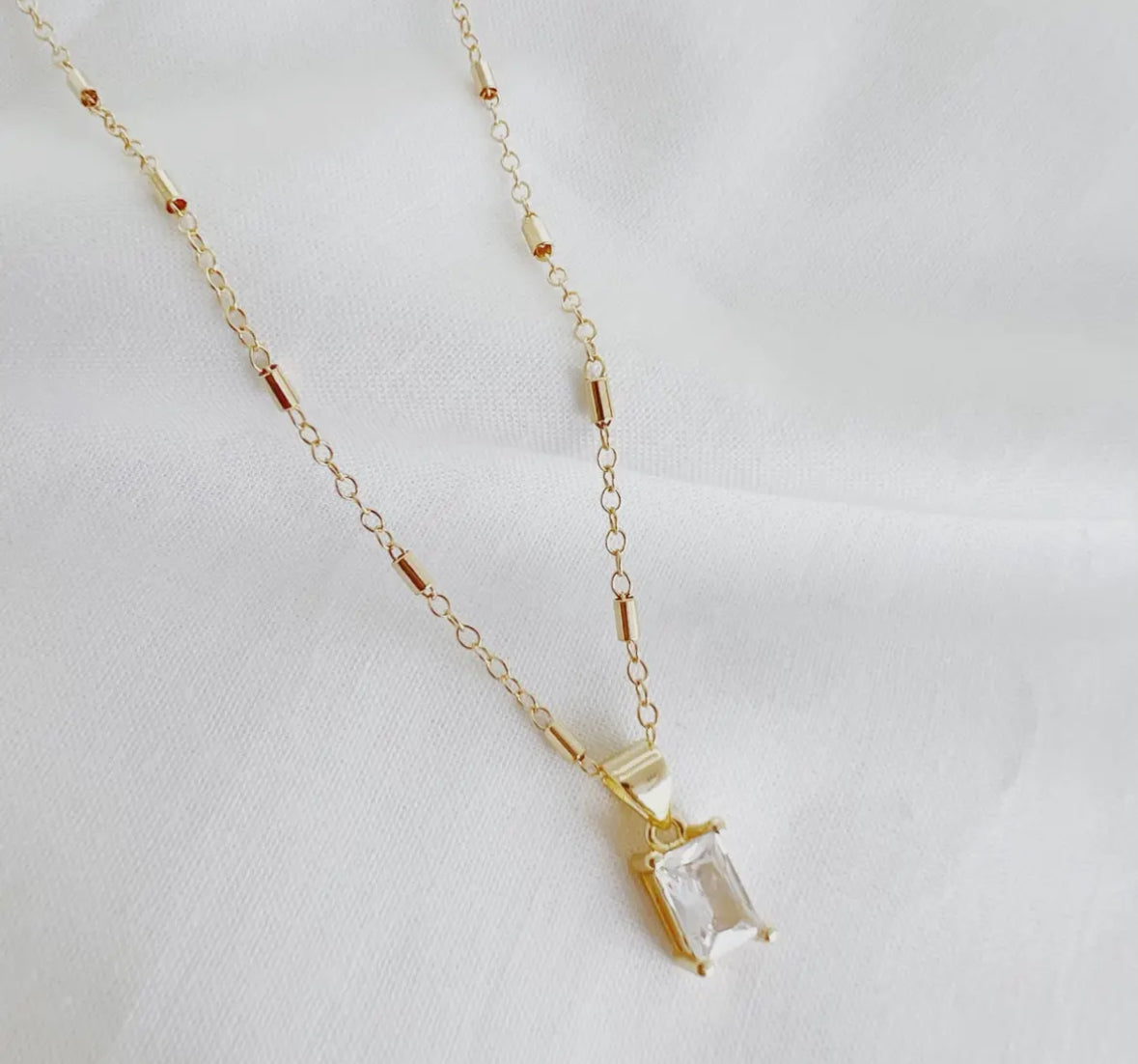 Goldie Clear CZ Pendant Necklace