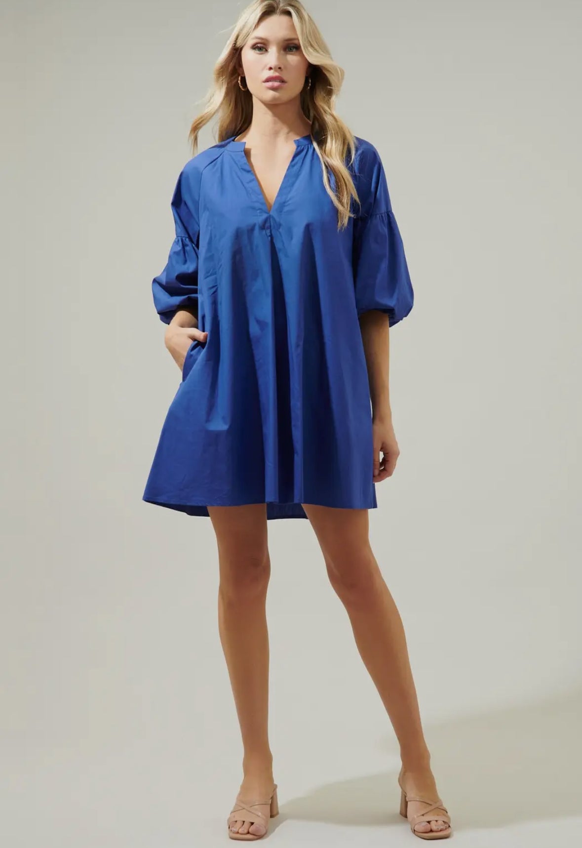 Puff Sleeve Shift Dress