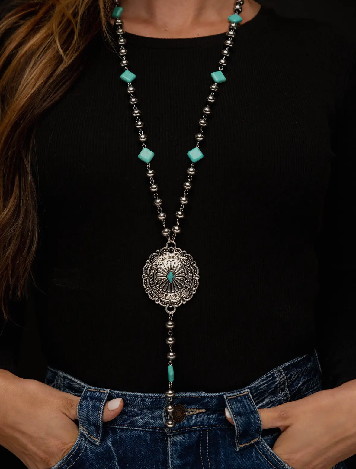 Concho Drop Necklace