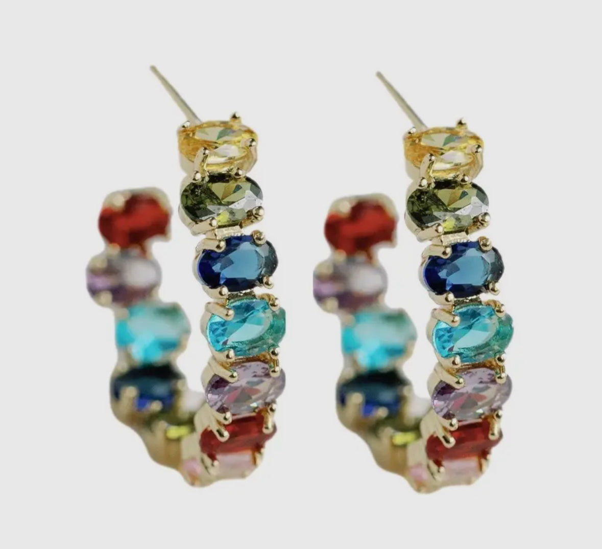 Rainbow Jeweled Hoop