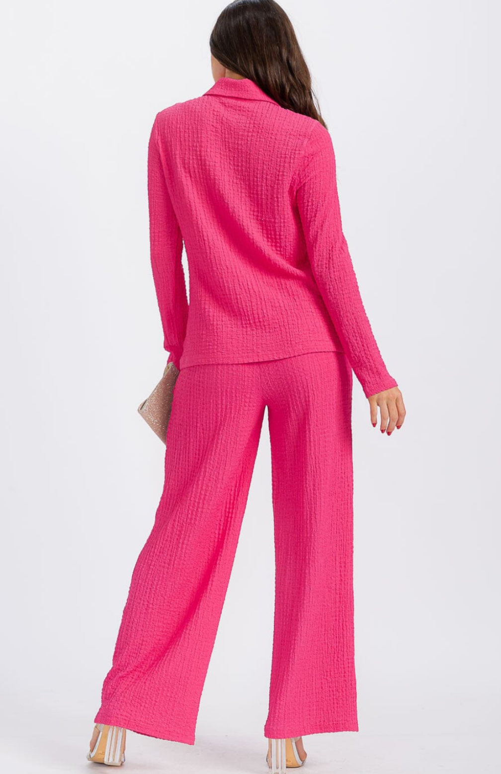Fuchsia Waffle Knit Set