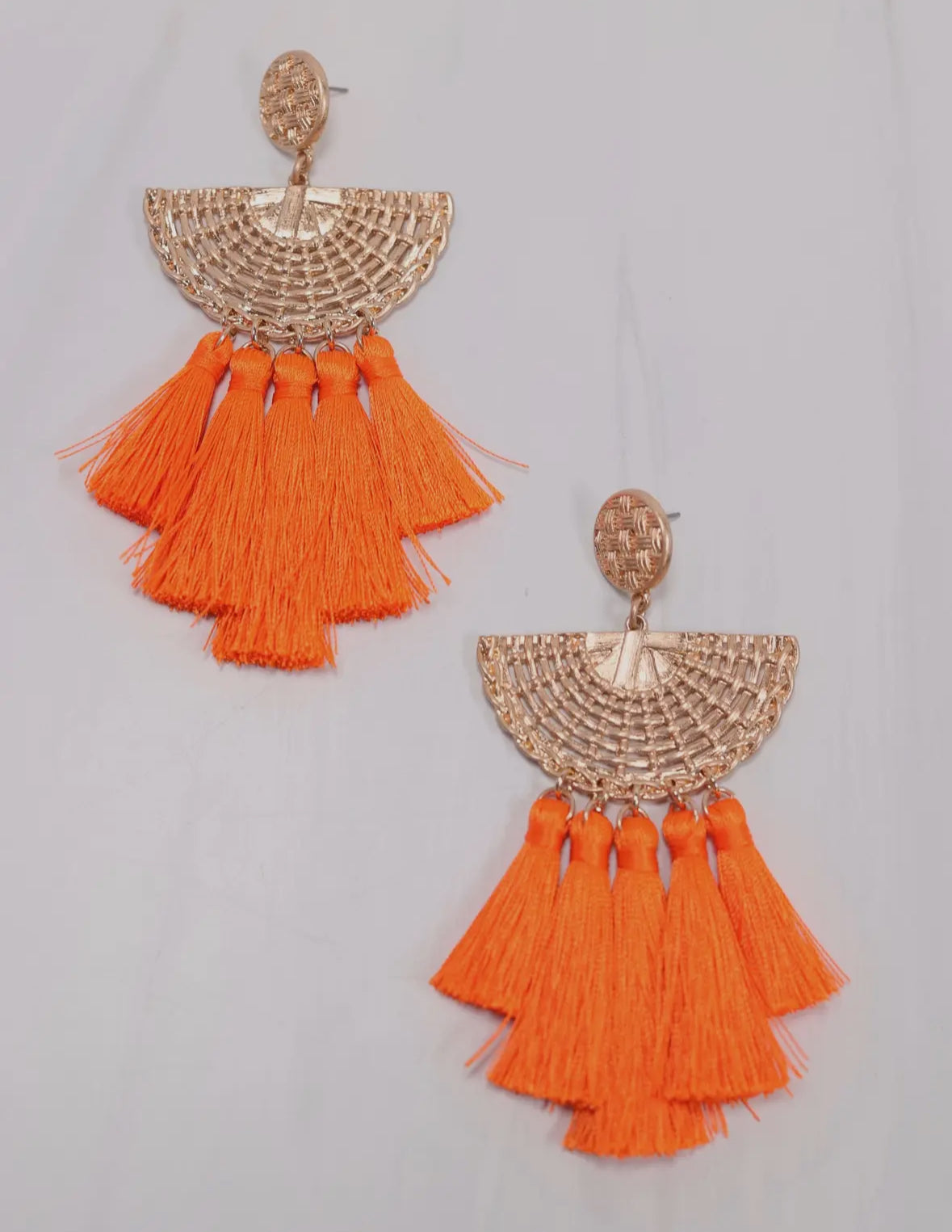 Colvin Orange Tassel Drop Earring