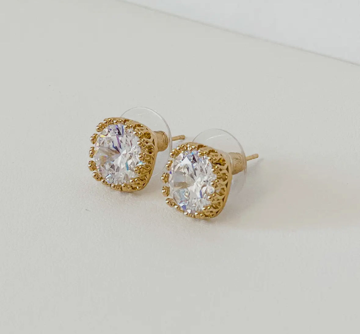 Square Stone Stud Earrings