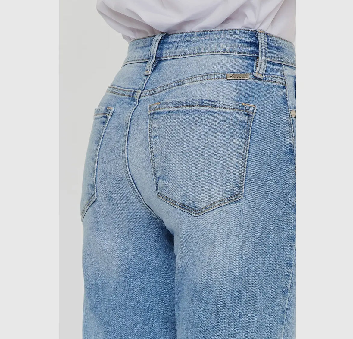 Cropped Distressed Hem Jean