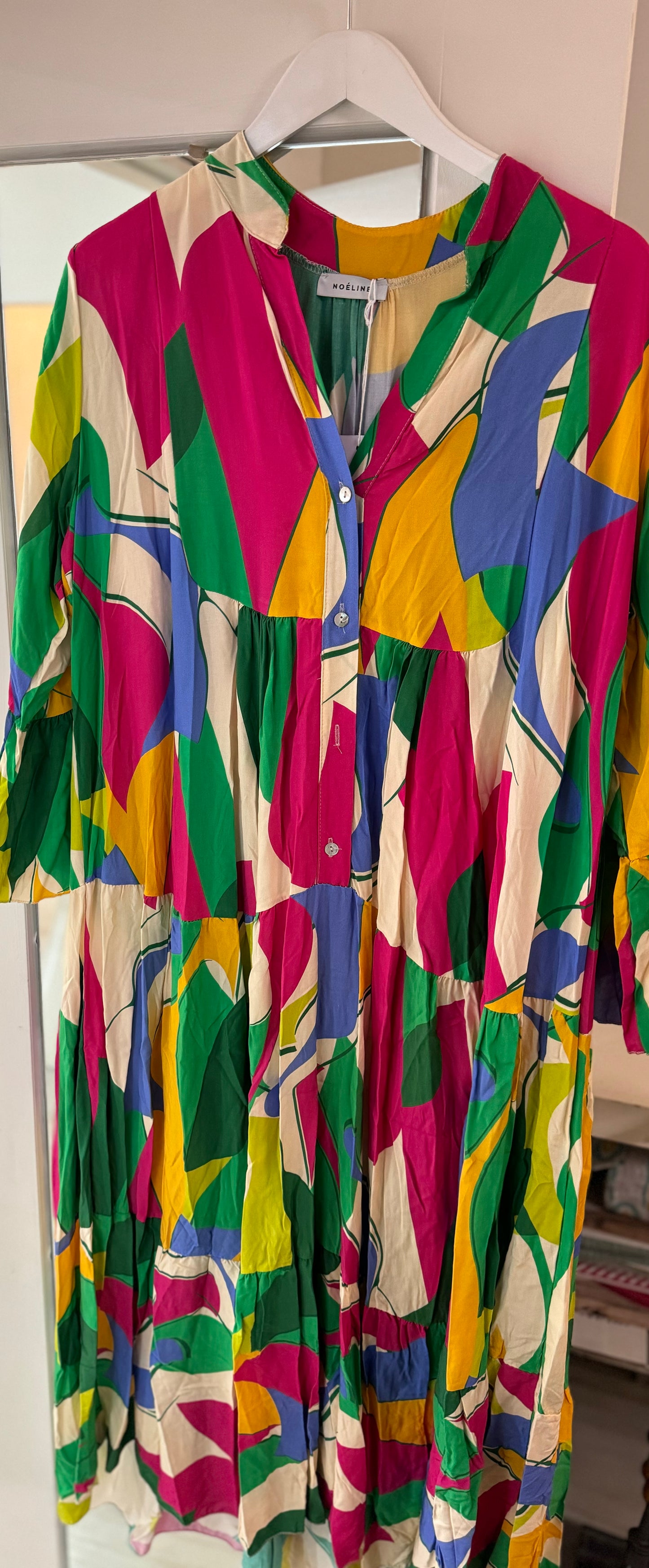 Bright Abstract Long Dress | Made in ITALY