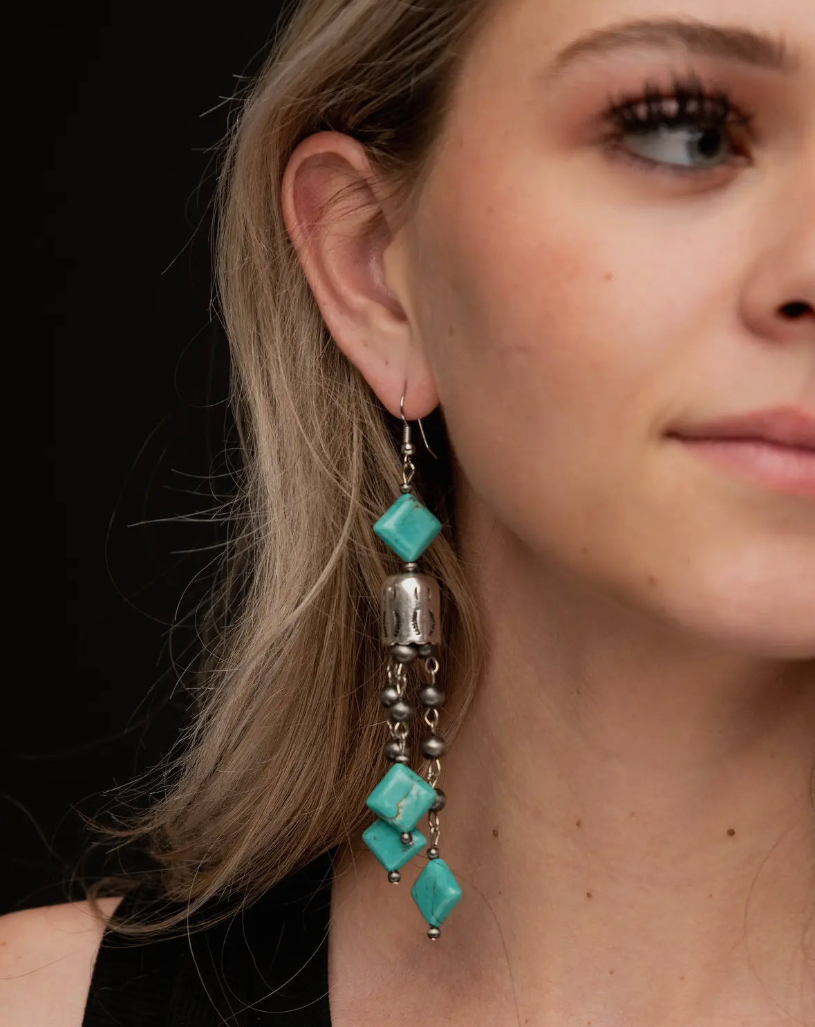 Faux Navajo Fishhook Tassel Earring