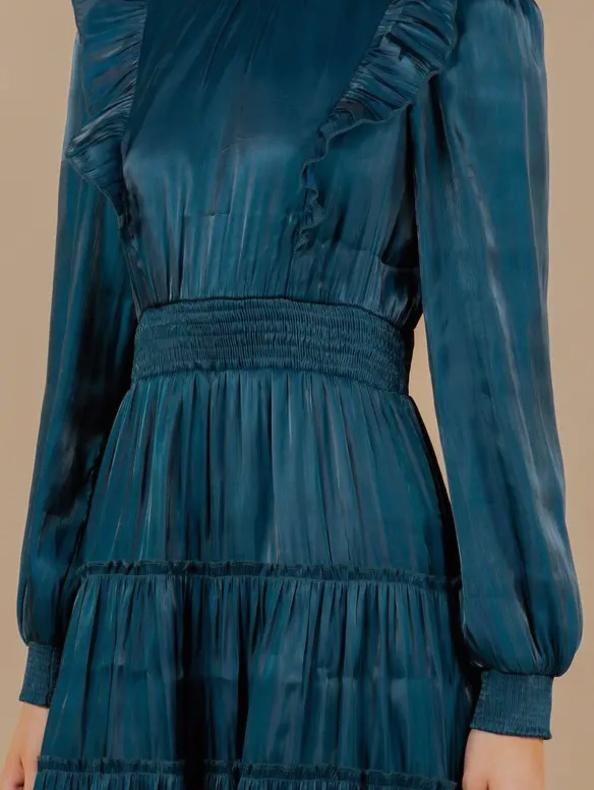 Tiered Teal Ruffle Dress