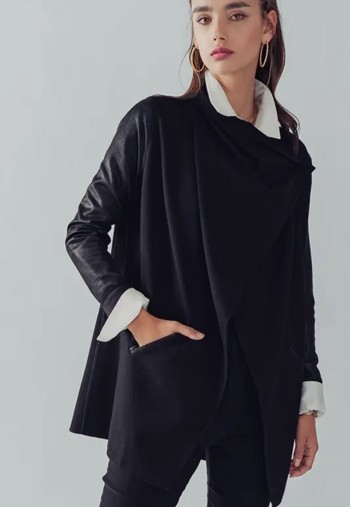 Hailee Faux Leather Combined Jacket