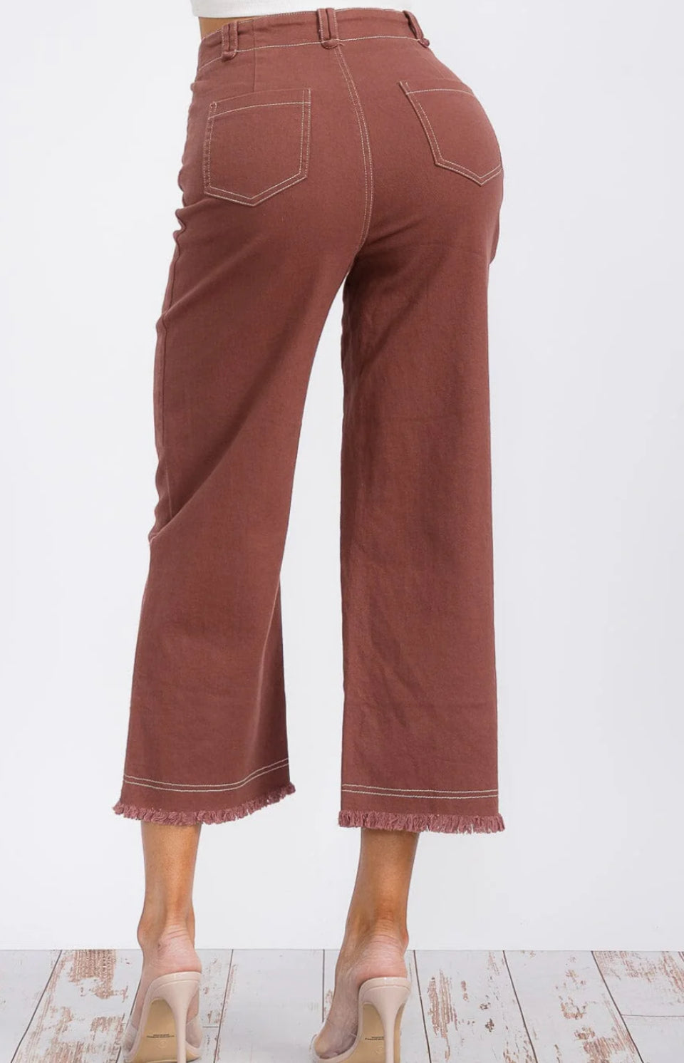 Rust Button Closure Pants